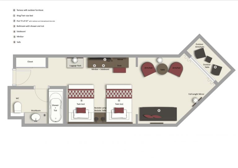Plano de la Junior Suite del Grand Palladium Vallarta