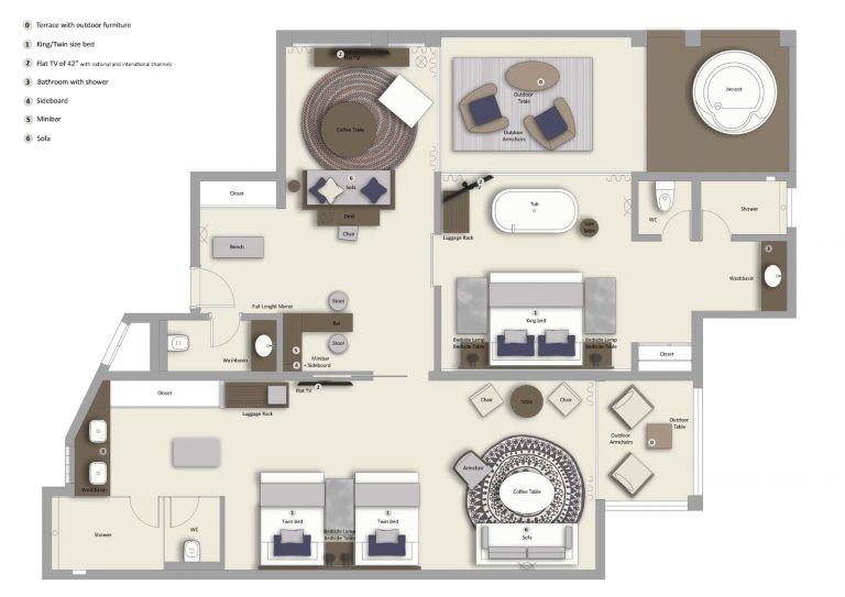 Plano de la Signature Suite del Grand Palladium Vallarta