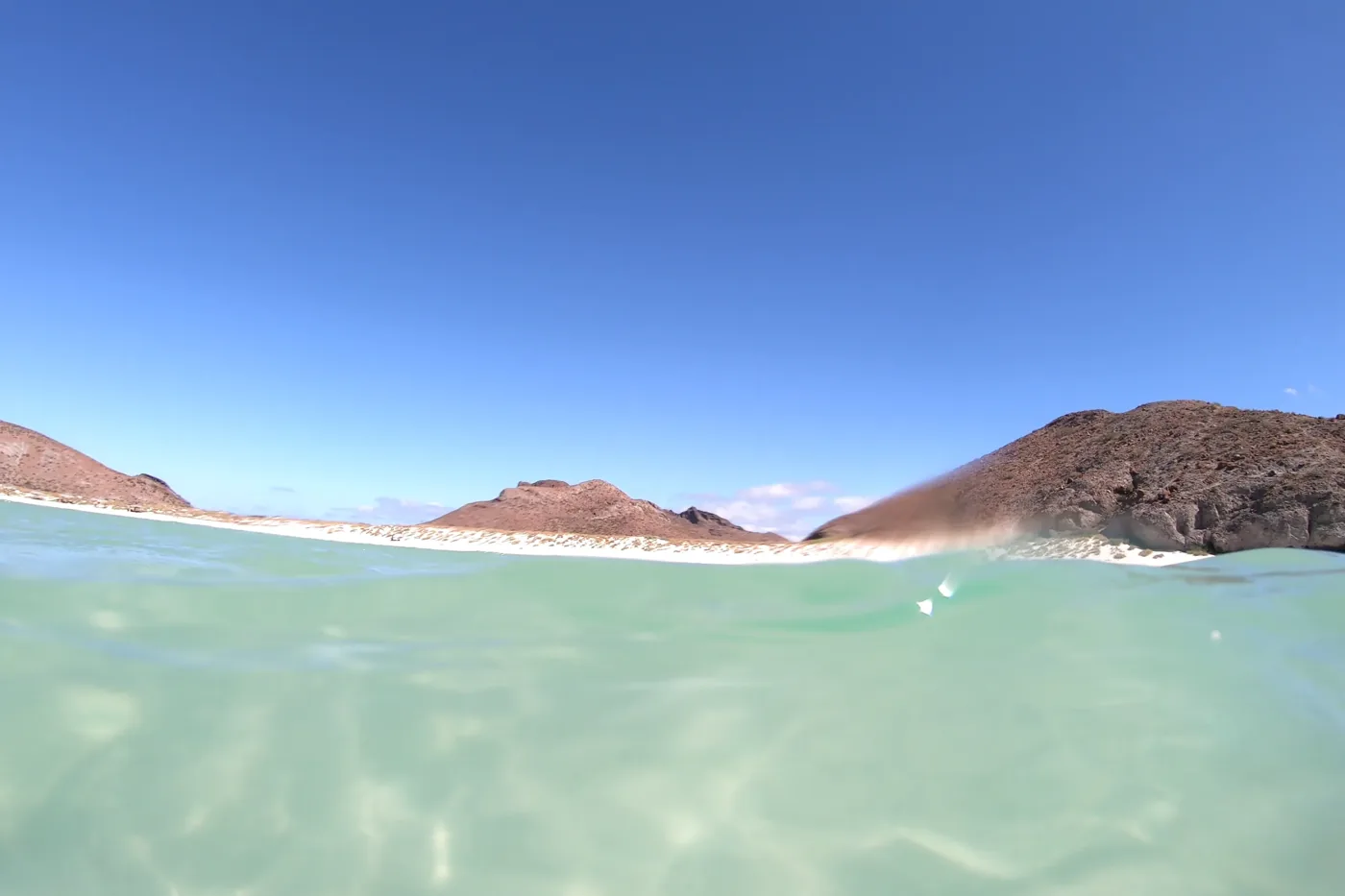 La playa de Balandra vista desde el agua, Baja California Sur
